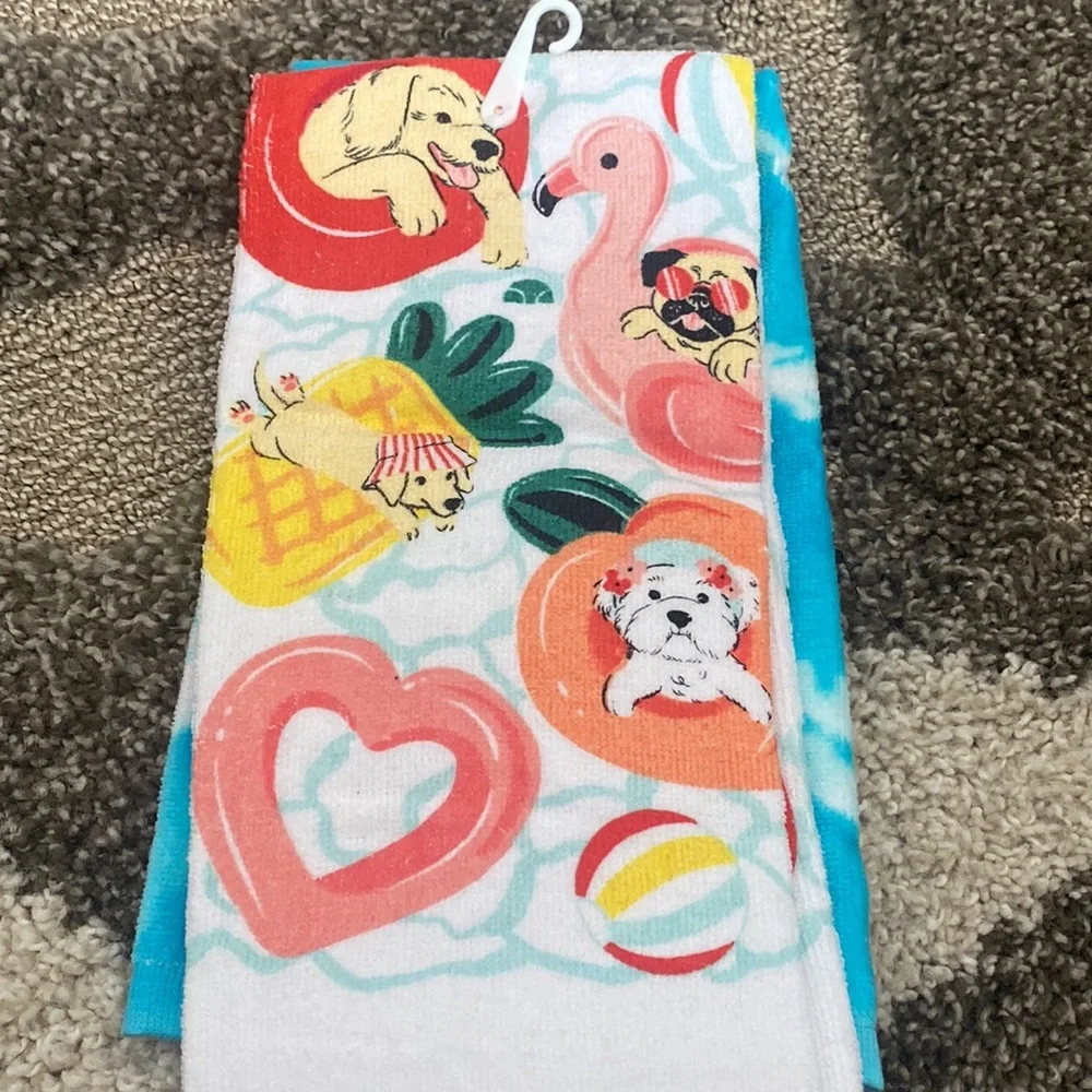 New Kohl's Celebrate Together Summer Dog Kitchen Towels 2-Pack